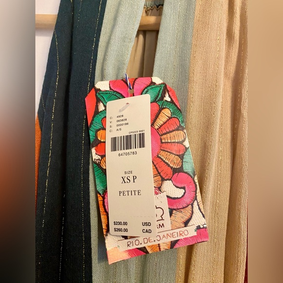 Anthropologie Farm Rio Colorblocked Shimmer Maxi Dress XSP - Picture 7 of 7